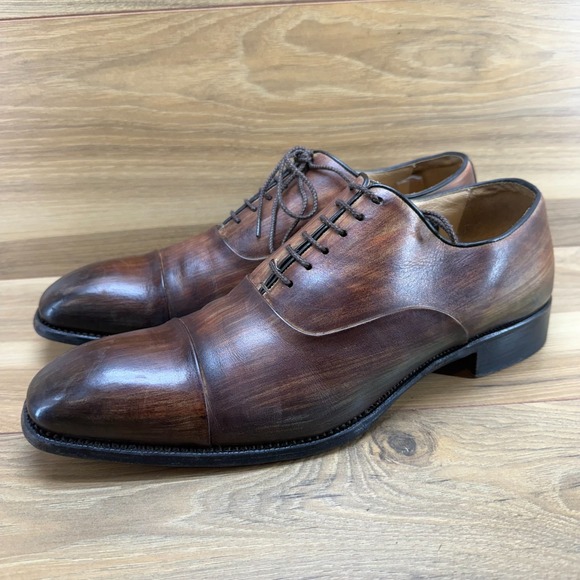 CALZOLERIA HARRIS Barneys NY Mens Shoes 11.5 UK 10.5 Brown Cap Toe Square Toe